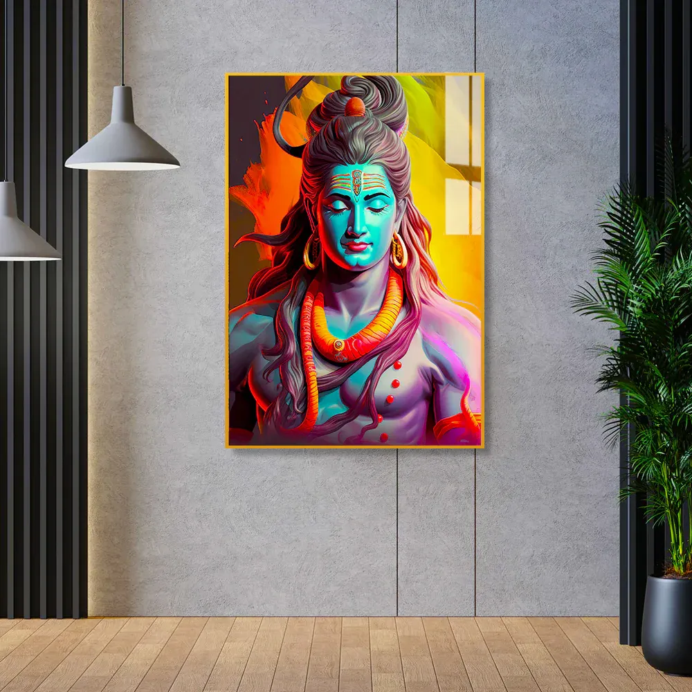 Shiva's Radiant Meditation Acrylic Wall Painting Regular