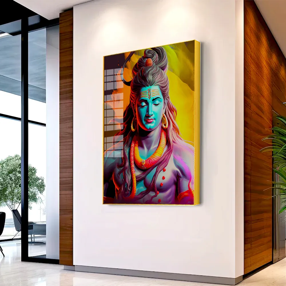 Shiva's Radiant Meditation Acrylic Wall Painting Regular