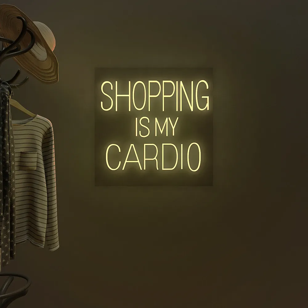 Shopping Is My Cardio LED Neon Light (Available in Multiple Colors) Pink