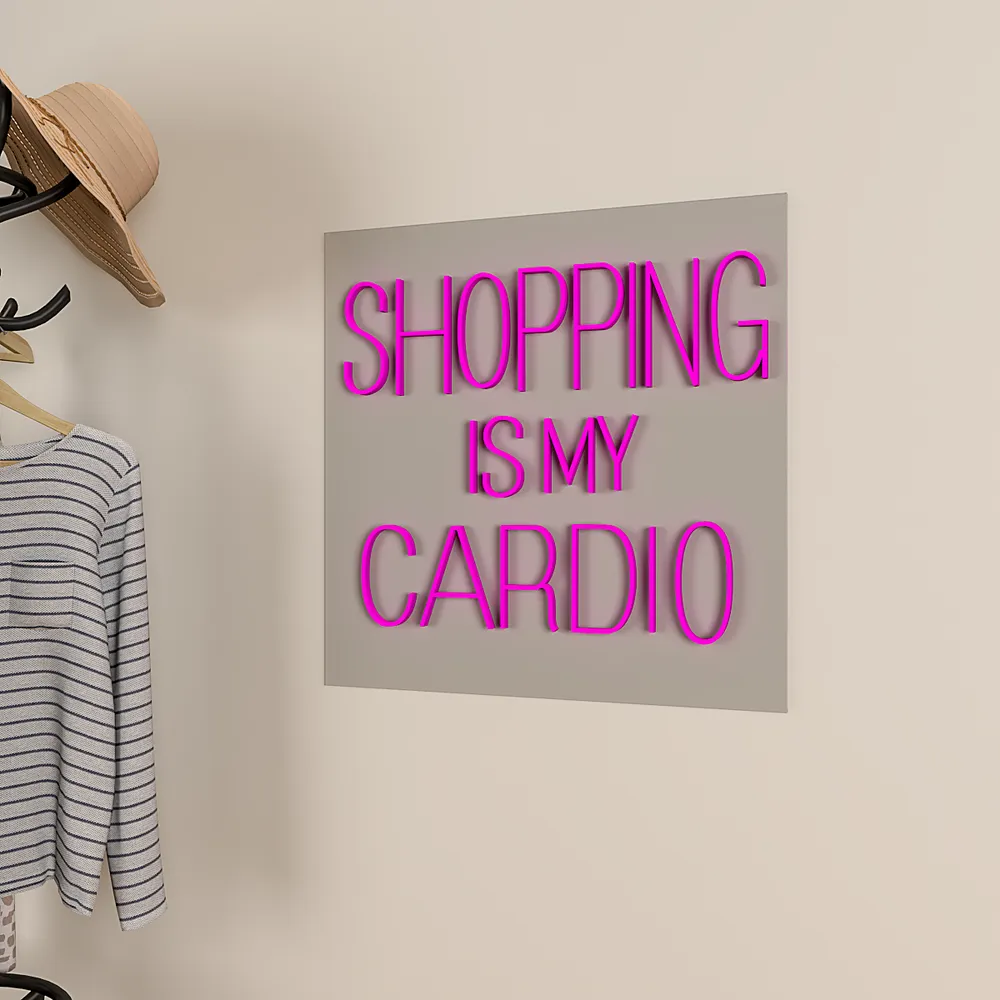 Shopping Is My Cardio LED Neon Light (Available in Multiple Colors) Pink