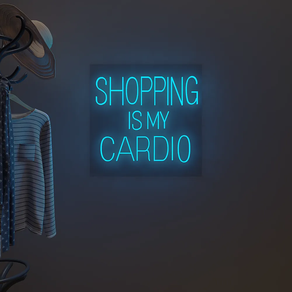 Shopping Is My Cardio LED Neon Light (Available in Multiple Colors) Pink