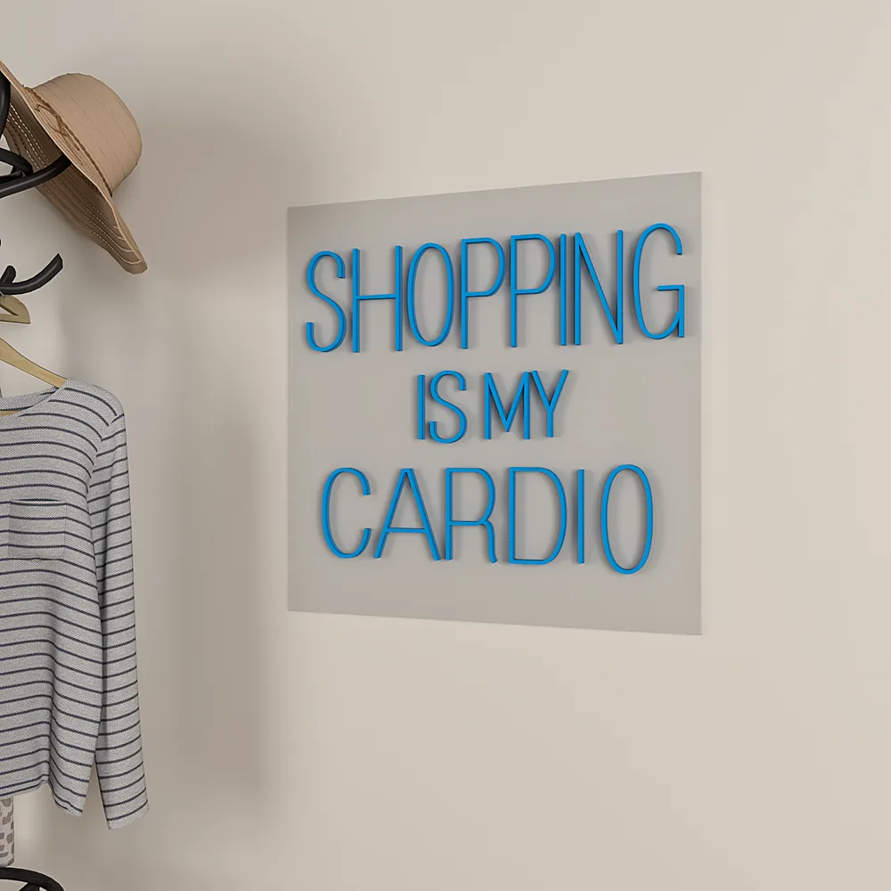 Shopping Is My Cardio LED Neon Light (Available in Multiple Colors) Pink
