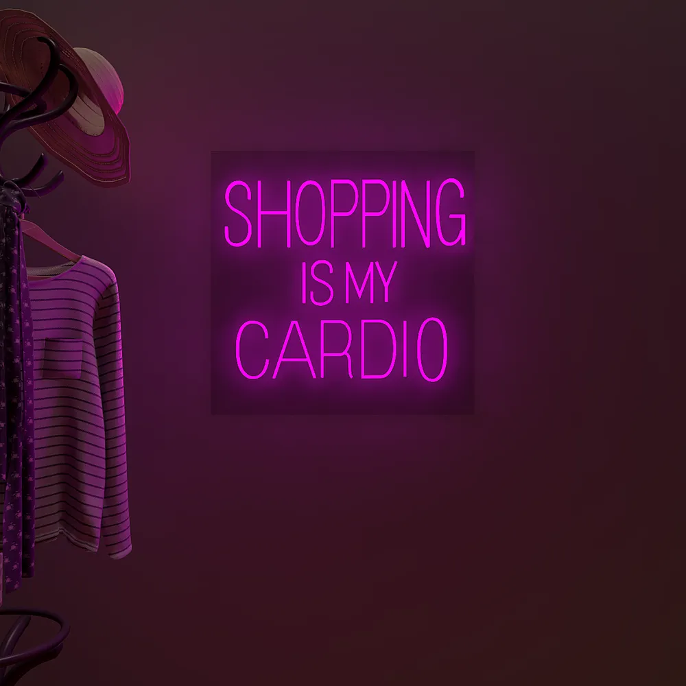 Shopping Is My Cardio LED Neon Light (Available in Multiple Colors) Pink