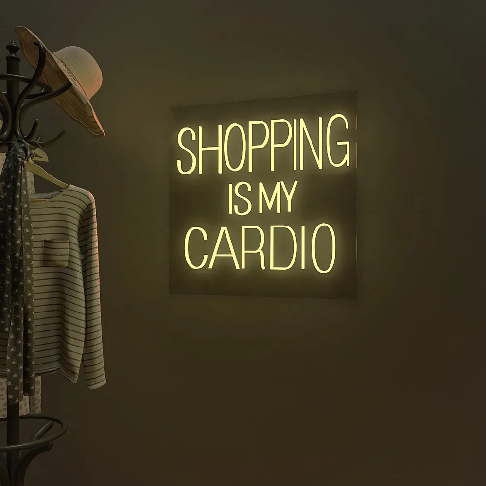 Shopping Is My Cardio LED Neon Light (Available in Multiple Colors) Pink