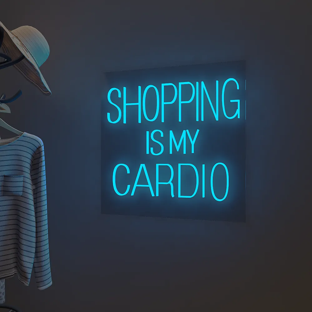 Shopping Is My Cardio LED Neon Light (Available in Multiple Colors) Pink