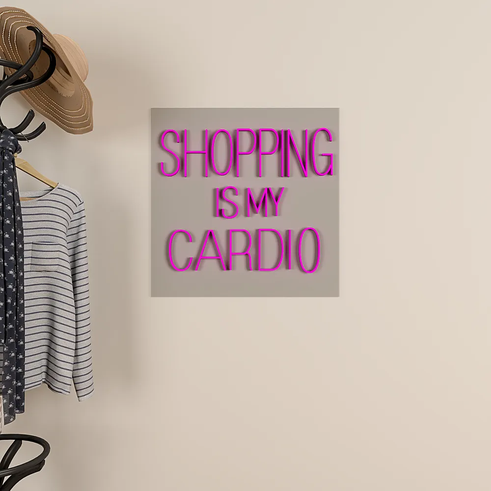 Shopping Is My Cardio LED Neon Light (Available in Multiple Colors) Pink
