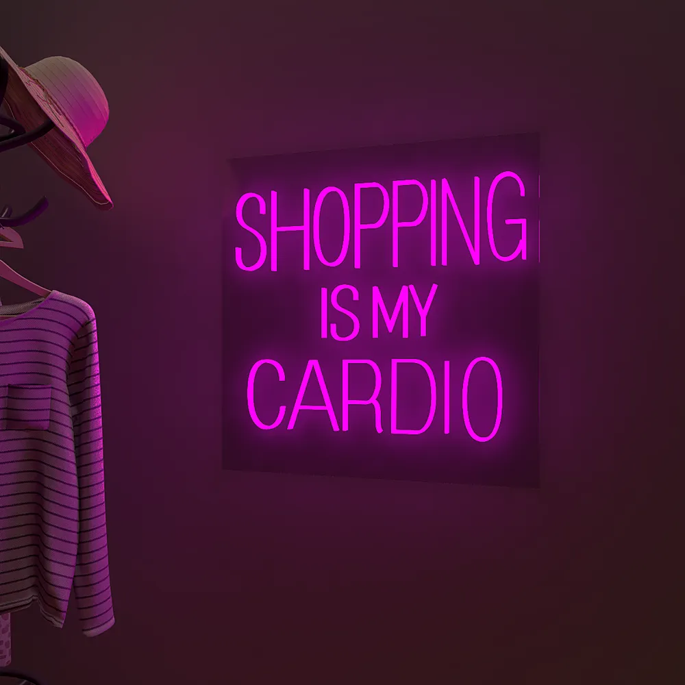 Shopping Is My Cardio LED Neon Light (Available in Multiple Colors) Pink