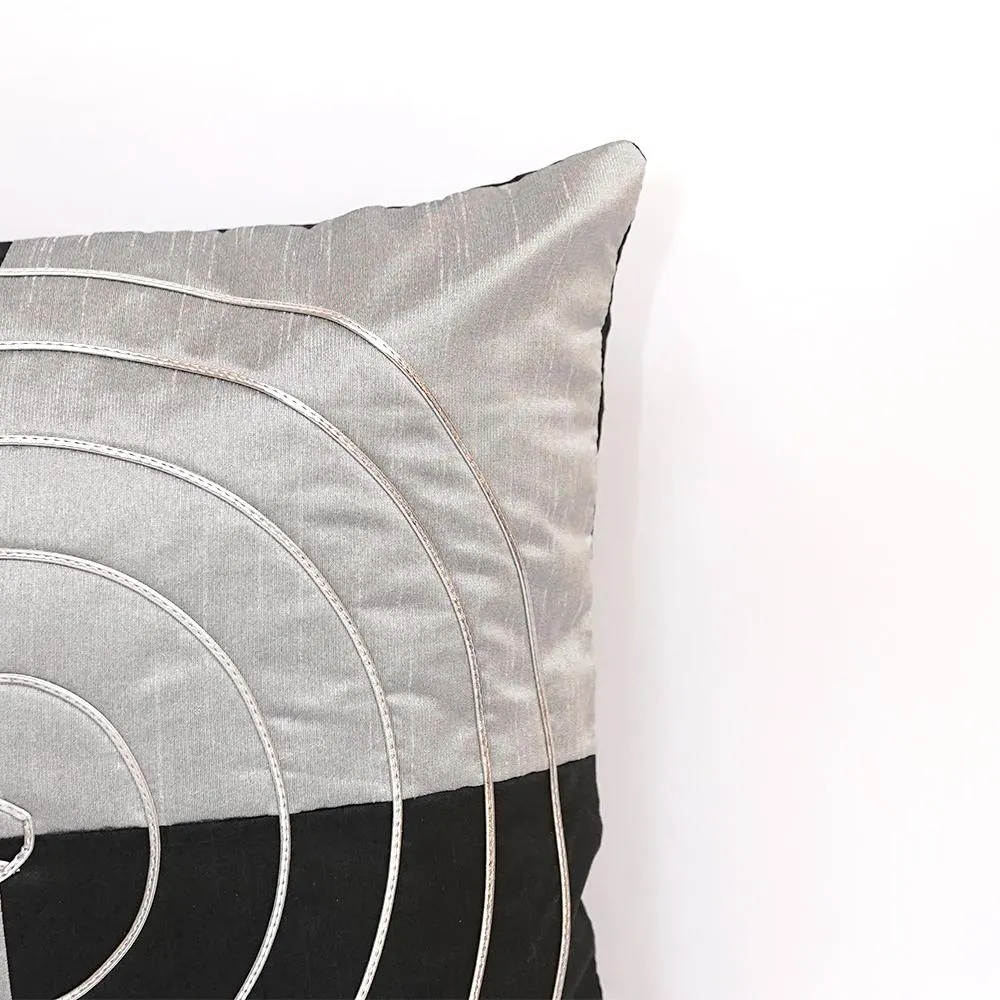 Silk Black &Grey Cushion Cover Set of 5