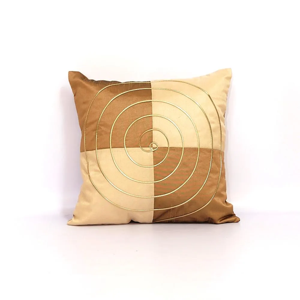 Silk Gold & Beige Cushion Cover Set of 5