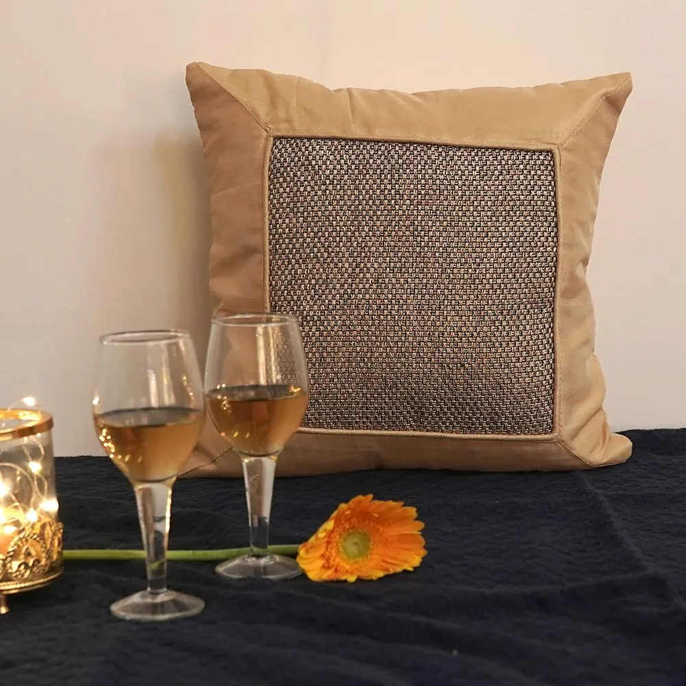 Silk Thread Gold Cushion Cover Set of 5