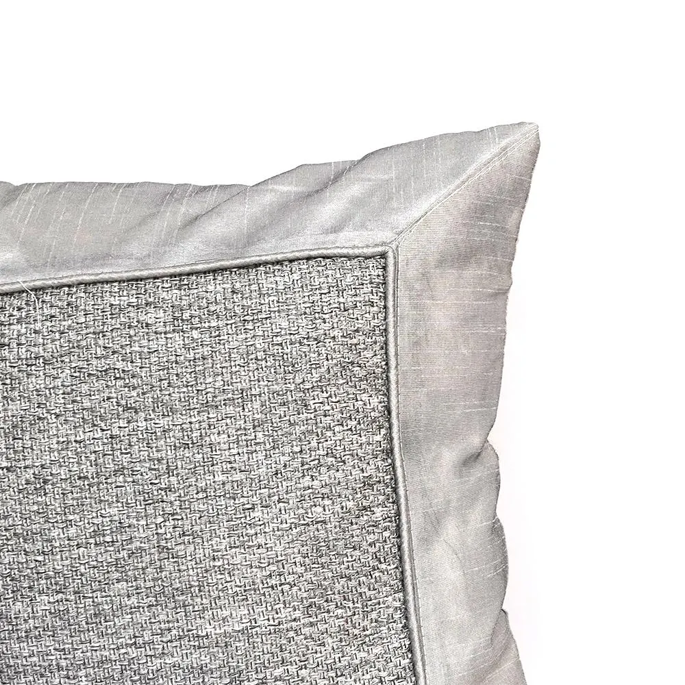 Silk Thread Grey Cushion Cover Set of 5