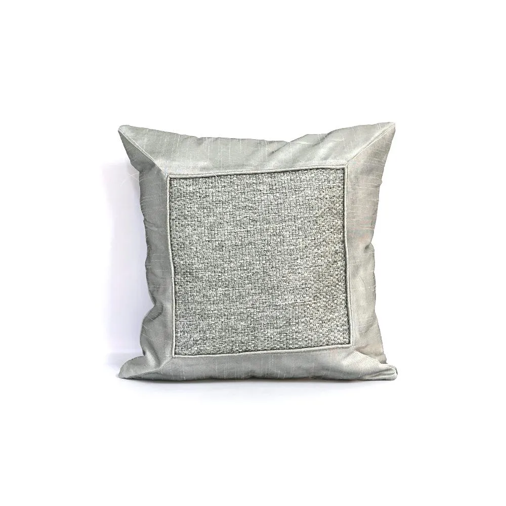 Silk Thread Grey Cushion Cover Set of 5