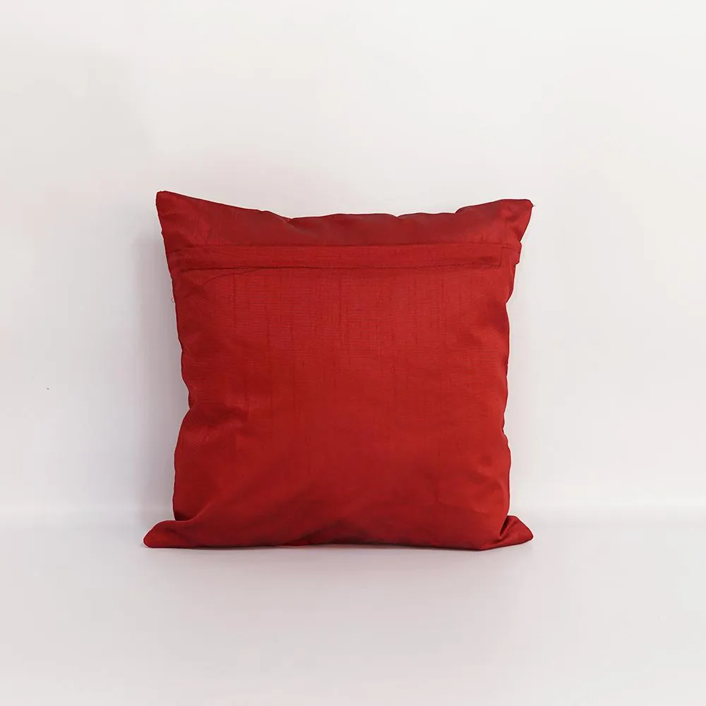 Silk Thread Maroon Cushion Cover Set of 5