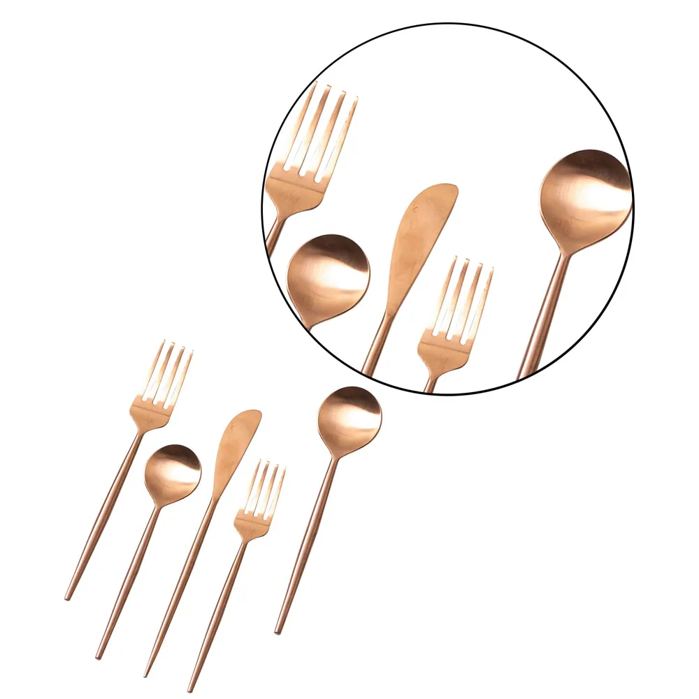 Silver and Gold Stainless Steel Cutlery Set of 5