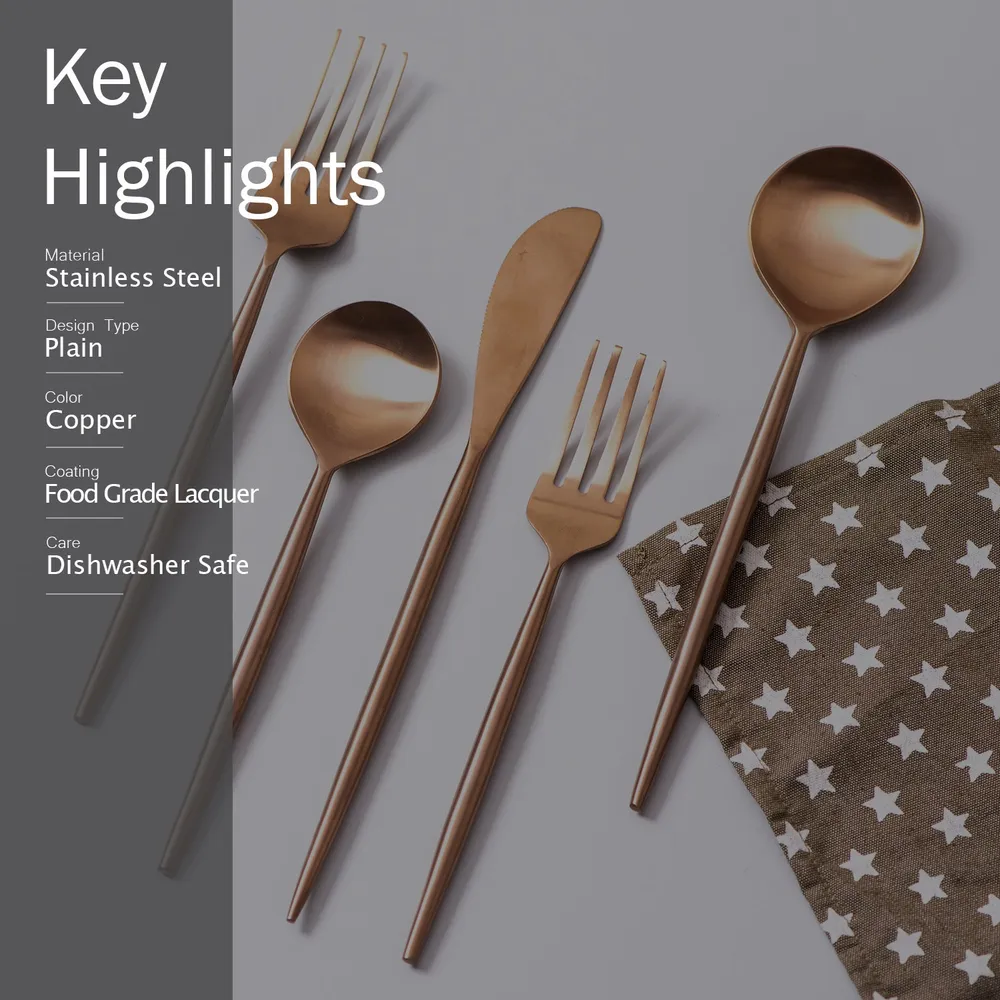 Silver and Gold Stainless Steel Cutlery Set of 5