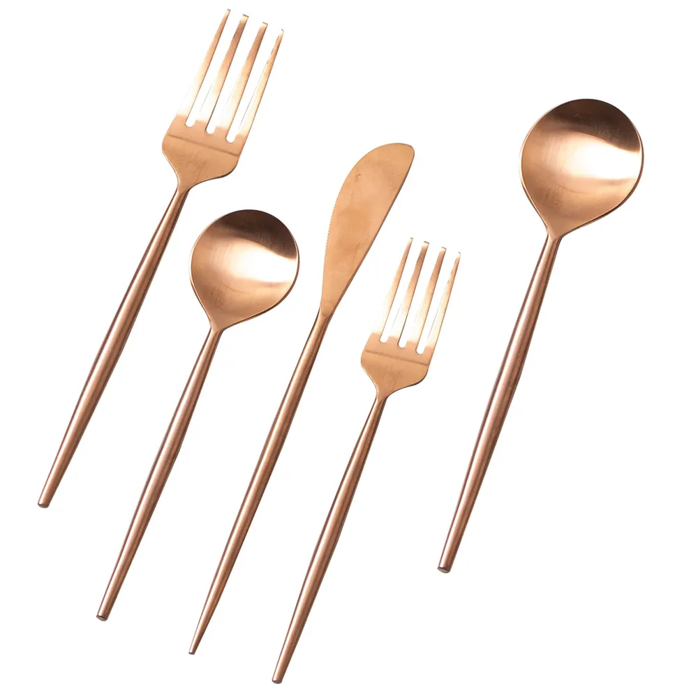 Silver and Gold Stainless Steel Cutlery Set of 5