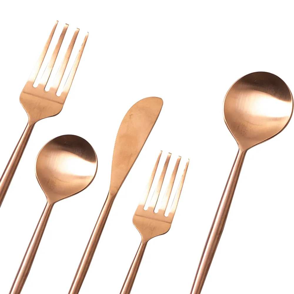 Silver and Gold Stainless Steel Cutlery Set of 5
