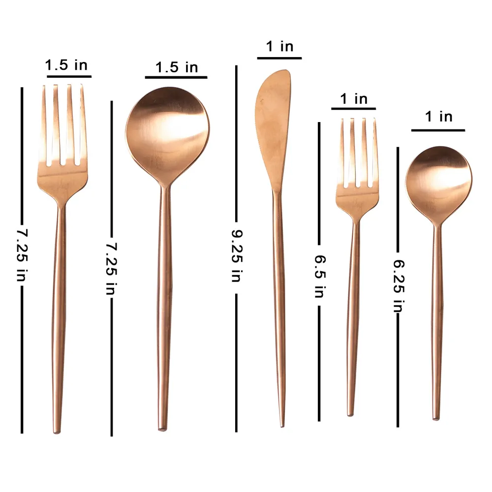 Silver and Gold Stainless Steel Cutlery Set of 5