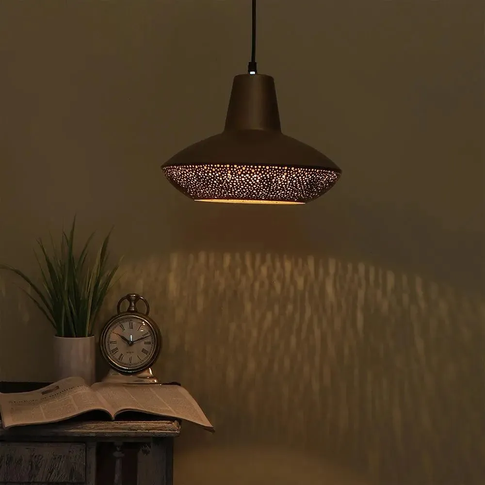 Silver Perforated Designer Hanging Lamp