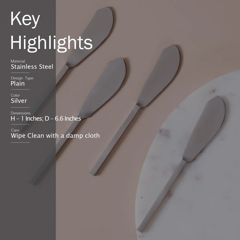 Silver Stainless Steel Cheese Knives Set Of 4