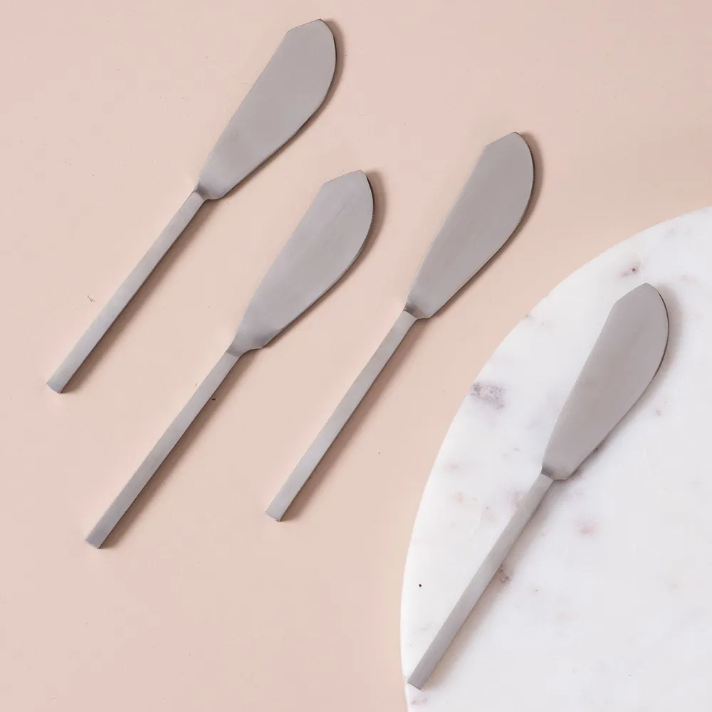 Silver Stainless Steel Cheese Knives Set Of 4