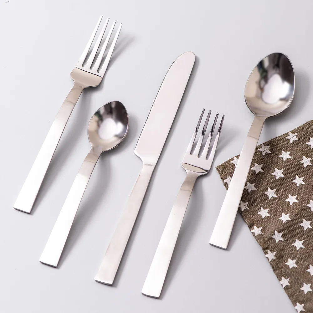 Silver Stainless Steel Dipped Cutlery Set of 5