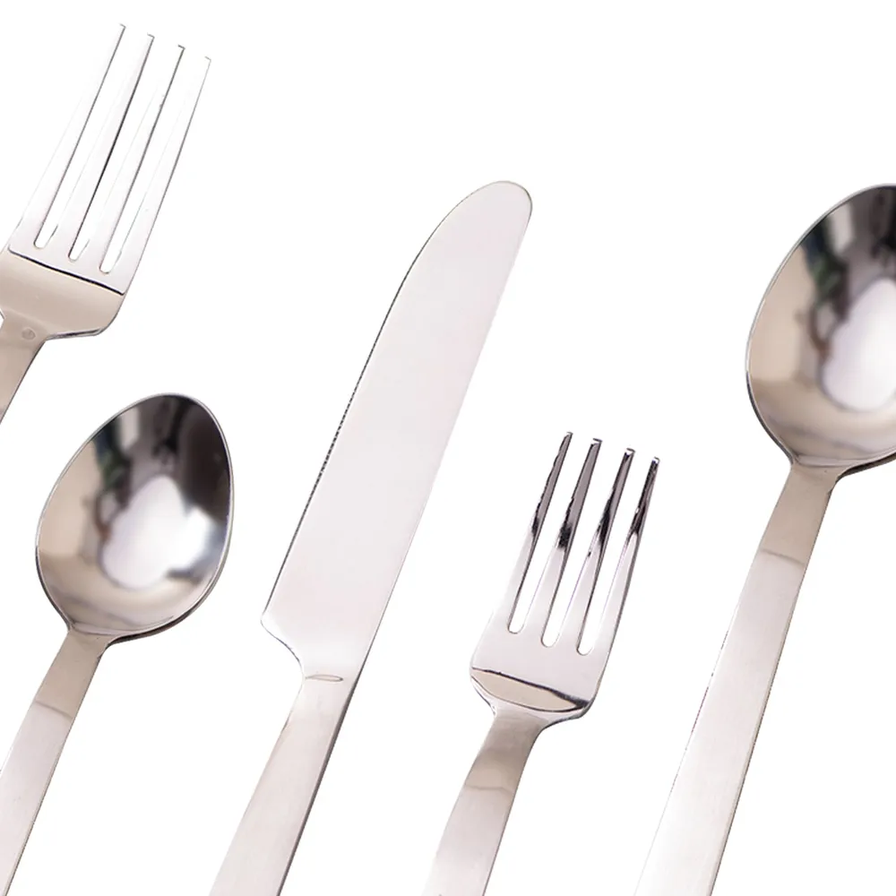 Silver Stainless Steel Flat Cutlery Set of 5