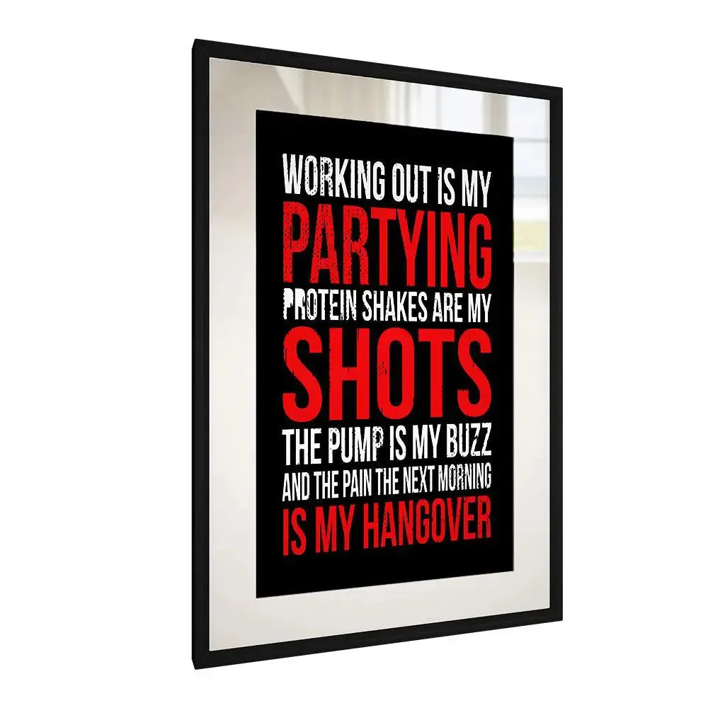 Simplistic Typographic Gym Wall Decor Wooden Artpiece