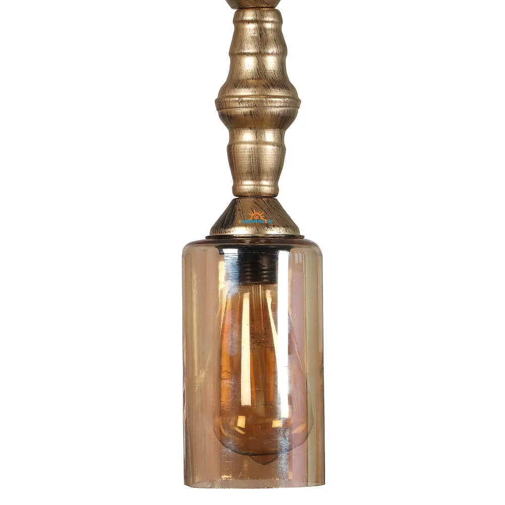 Single Antique Hanging Light with Luster Glass
