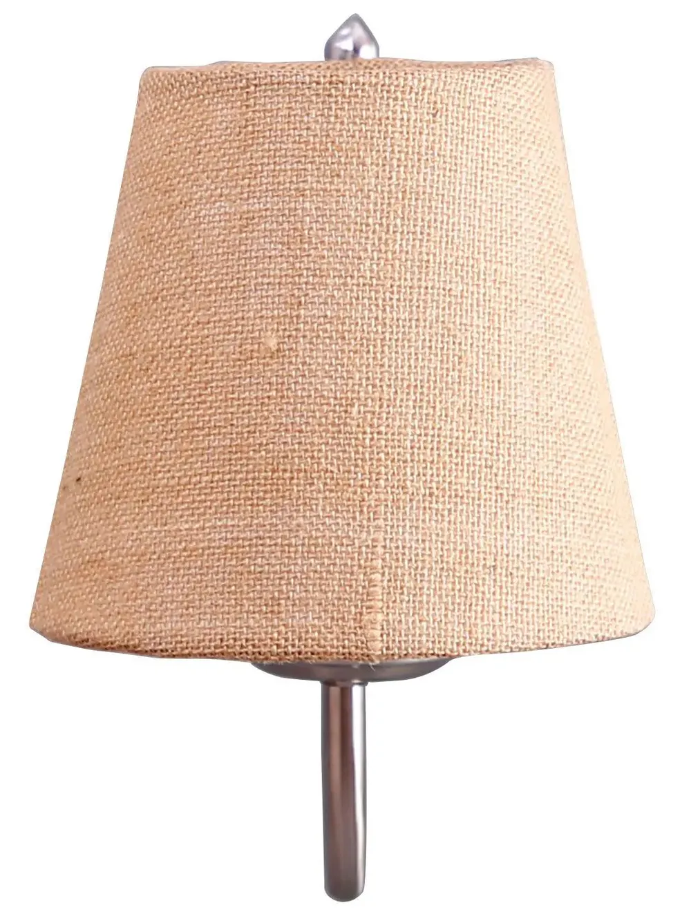 Single Beige Jute Conical Wall Mounted Lamp with Steel Base Single Piece