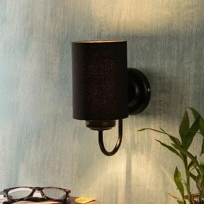 Single Black Cotton Wall Lamp