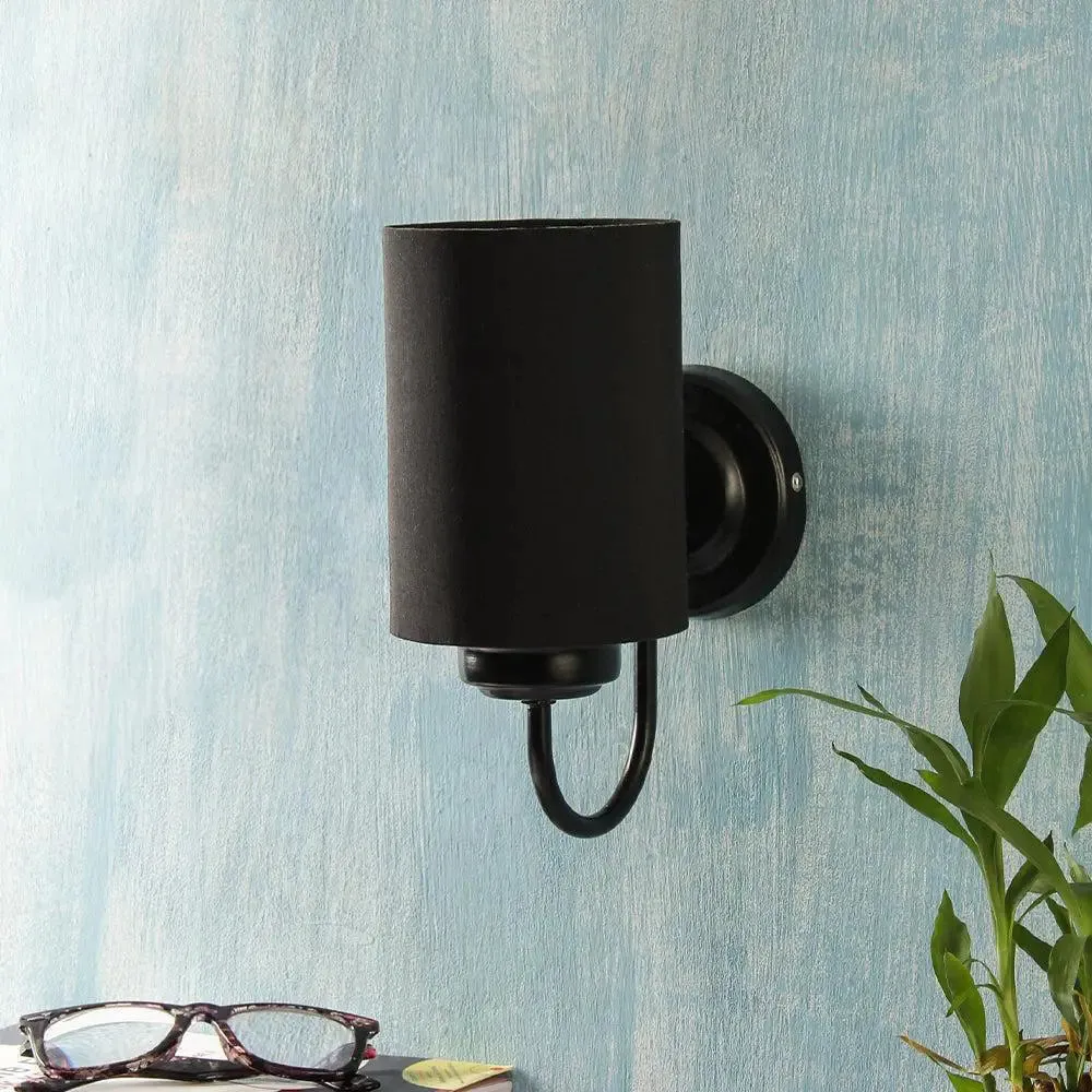 Single Black Cotton Wall Lamp Single Piece