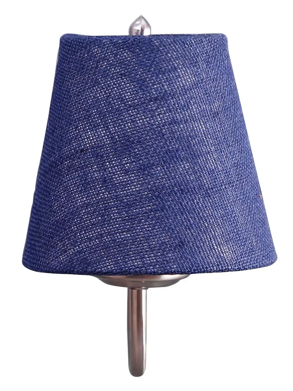 Single Blue Jute Conical Wall Mounted Lamp with Steel Base