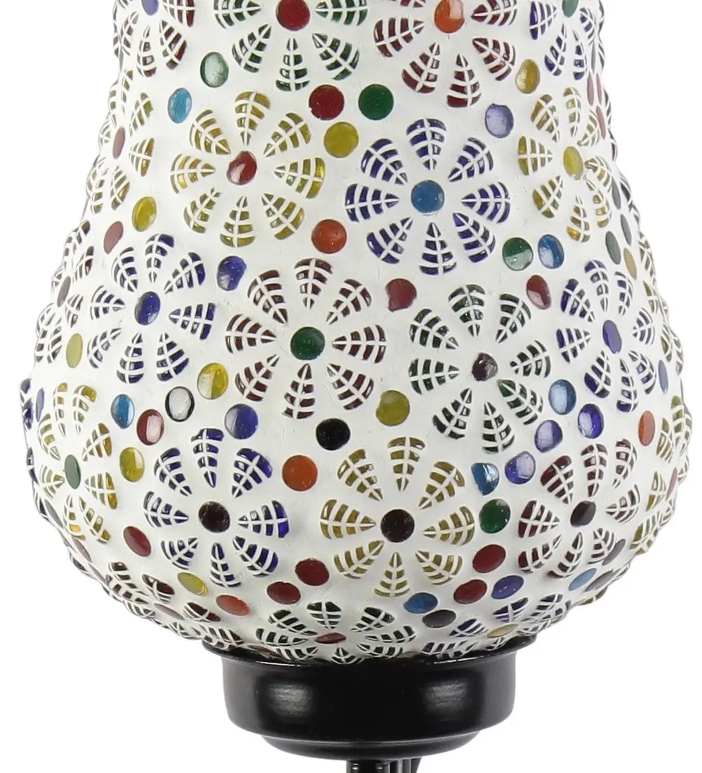 Single Floral Multicolor Mosaic Wall Lamp Single Piece