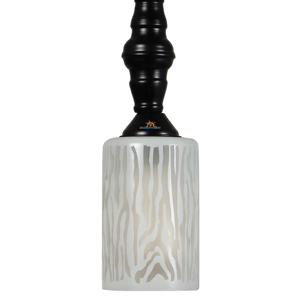 Single Glass Black Metal Light with Extendable Wire for Hanging