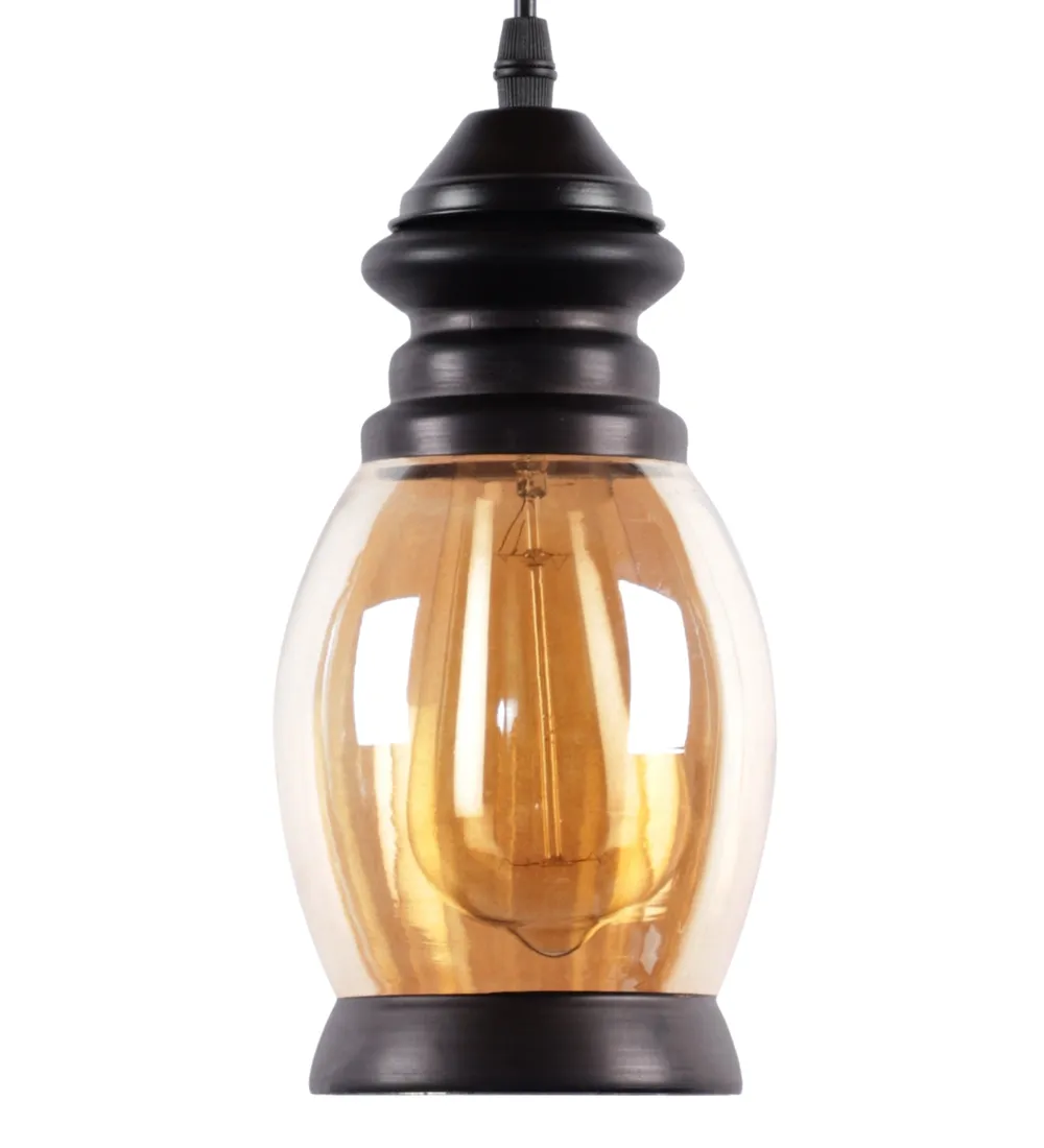 Single Luster Oval Glass Single Hanging Light