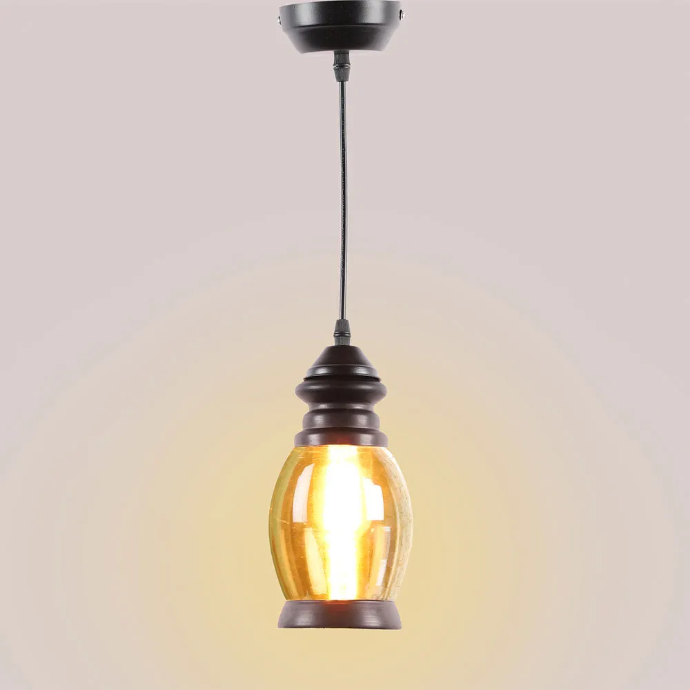 Single Luster Oval Glass Single Hanging Light