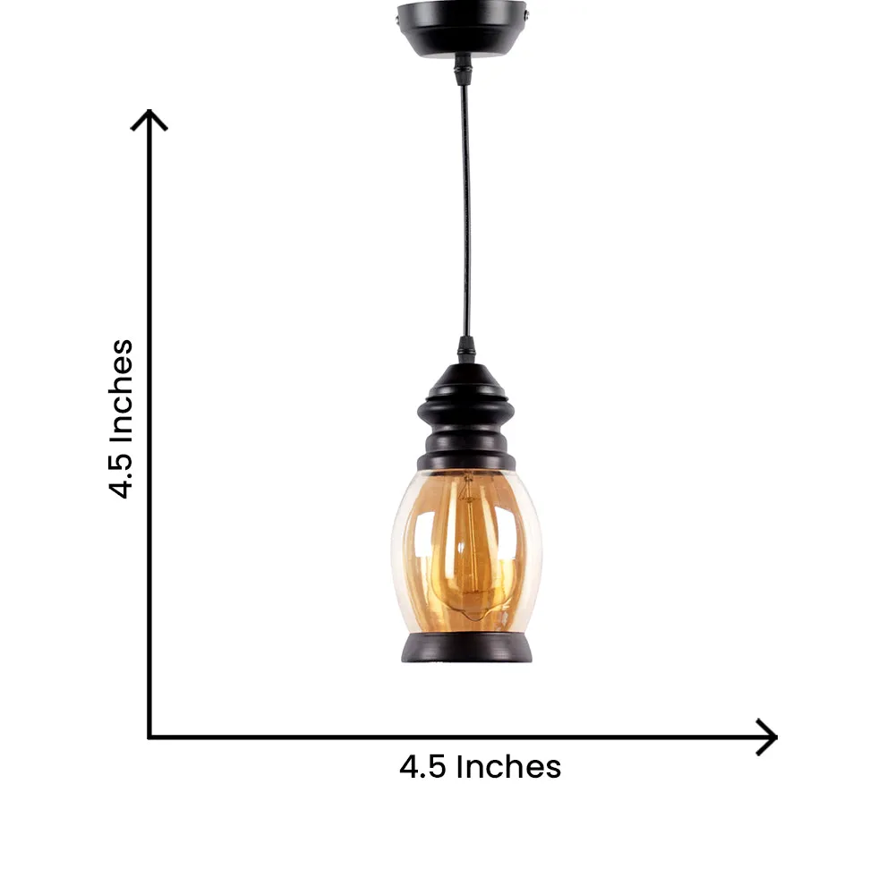 Single Luster Oval Glass Single Hanging Light