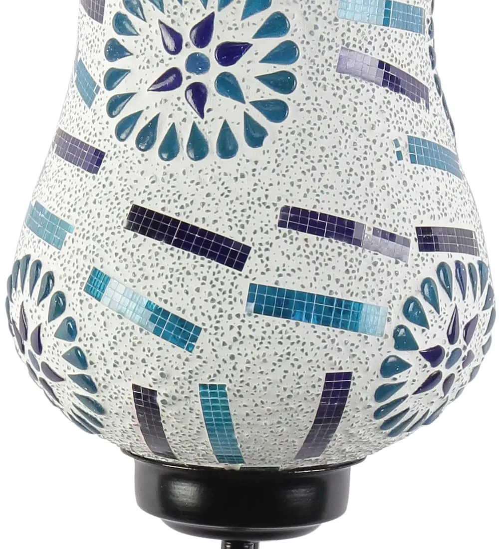 Single Multicolor Blue Toned Mosaic Wall Lamp