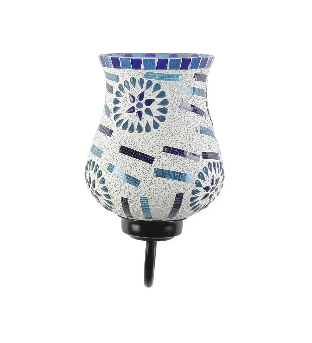Single Multicolor Blue Toned Mosaic Wall Lamp