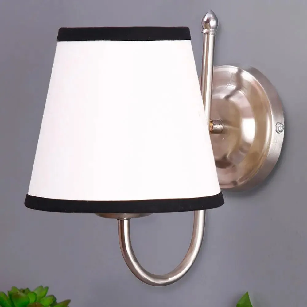 Single Multicolor Cotton Conical Wall Mounted Lamp with Steel Base Single Piece