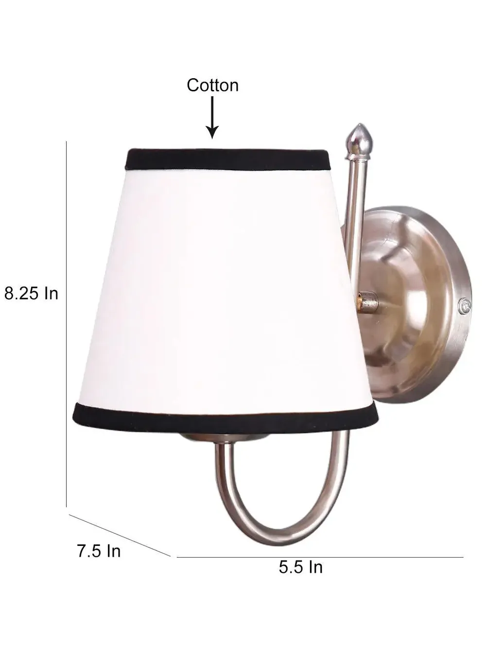 Single Multicolor Cotton Conical Wall Mounted Lamp with Steel Base Single Piece