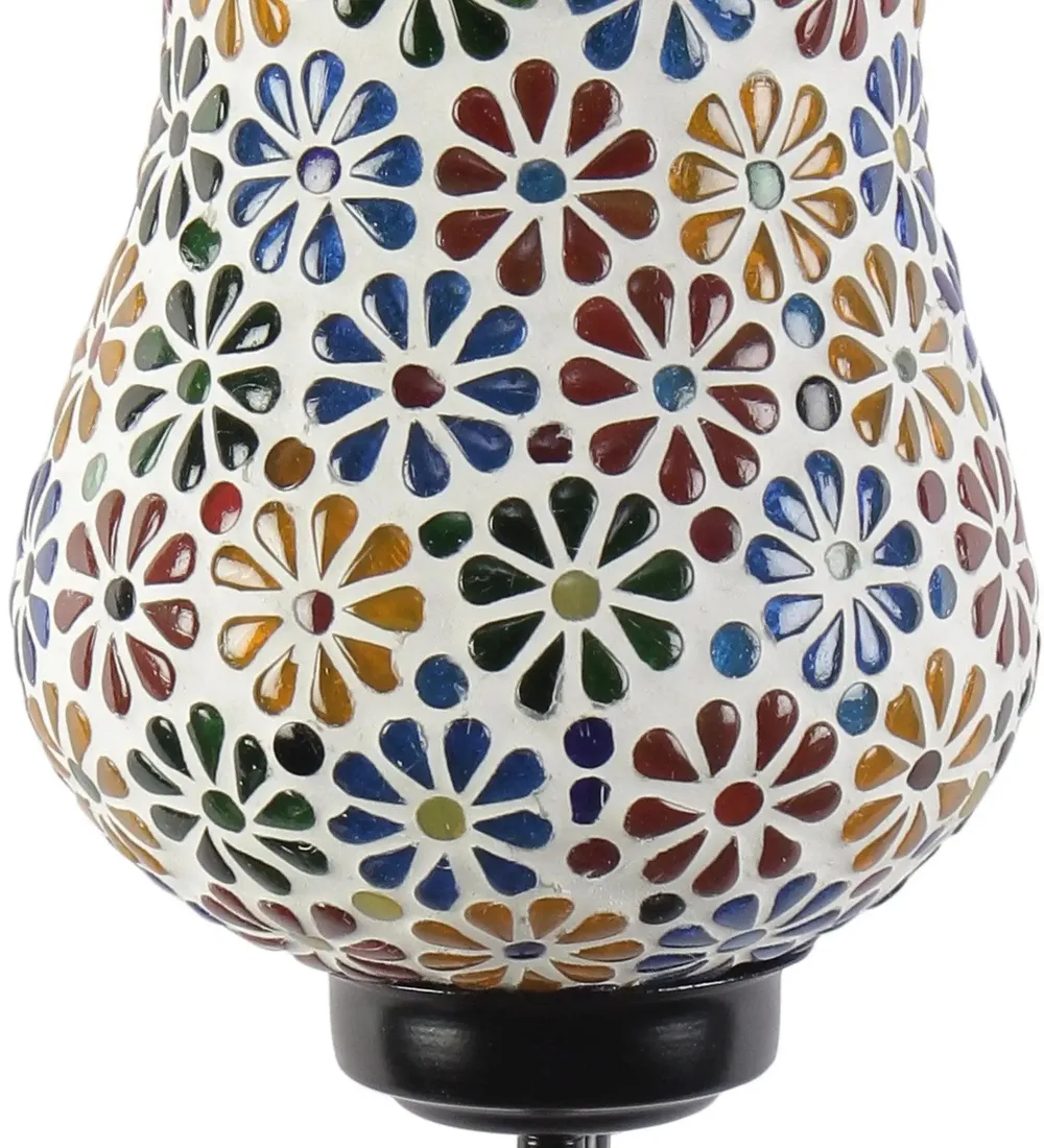 Single Multicolor Floral Mosaic Wall Lamp