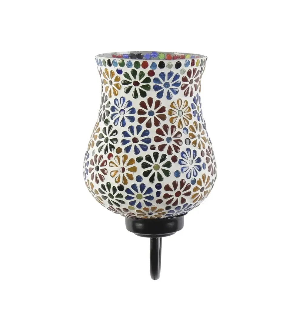 Single Multicolor Floral Mosaic Wall Lamp