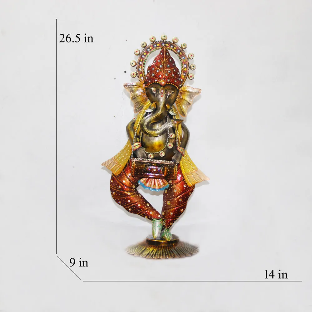 Sitting Ganesha Artistic Metal Table Accent Single Piece