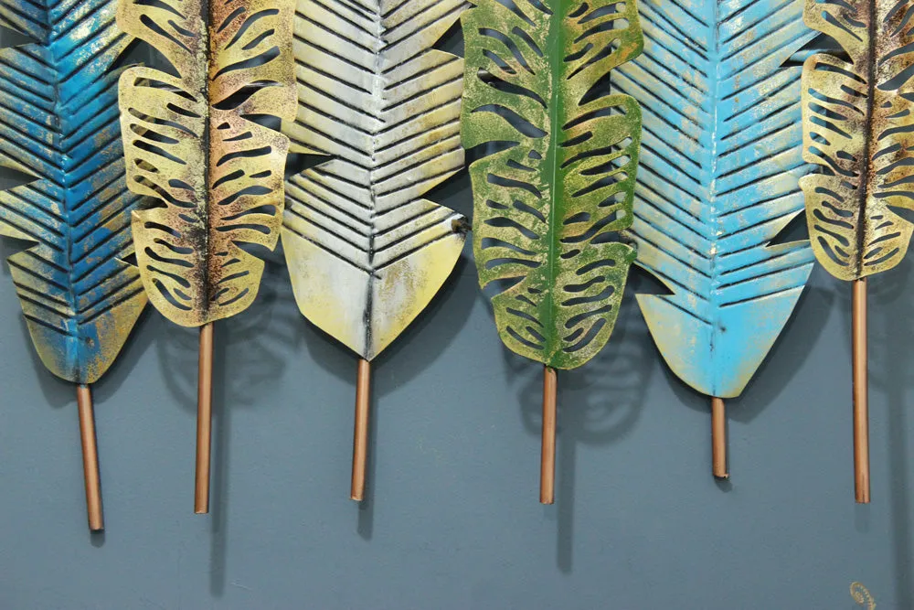 Six Banana Leaves Metal Wall Art Decor
