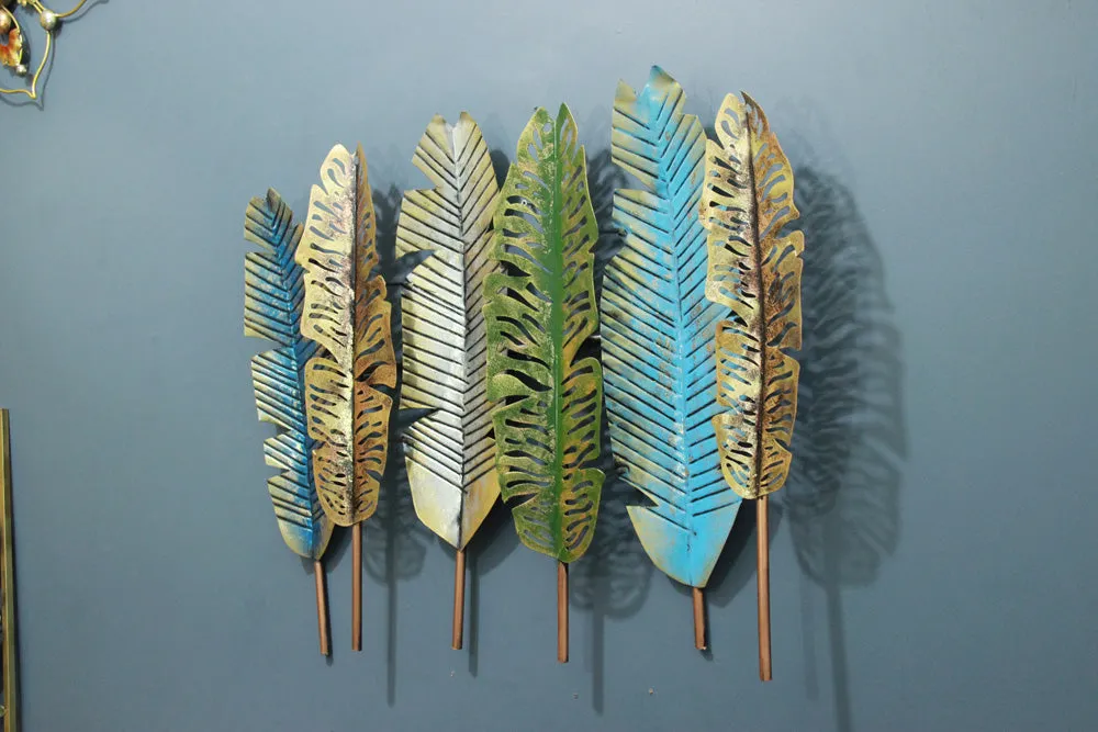 Six Banana Leaves Metal Wall Art Decor