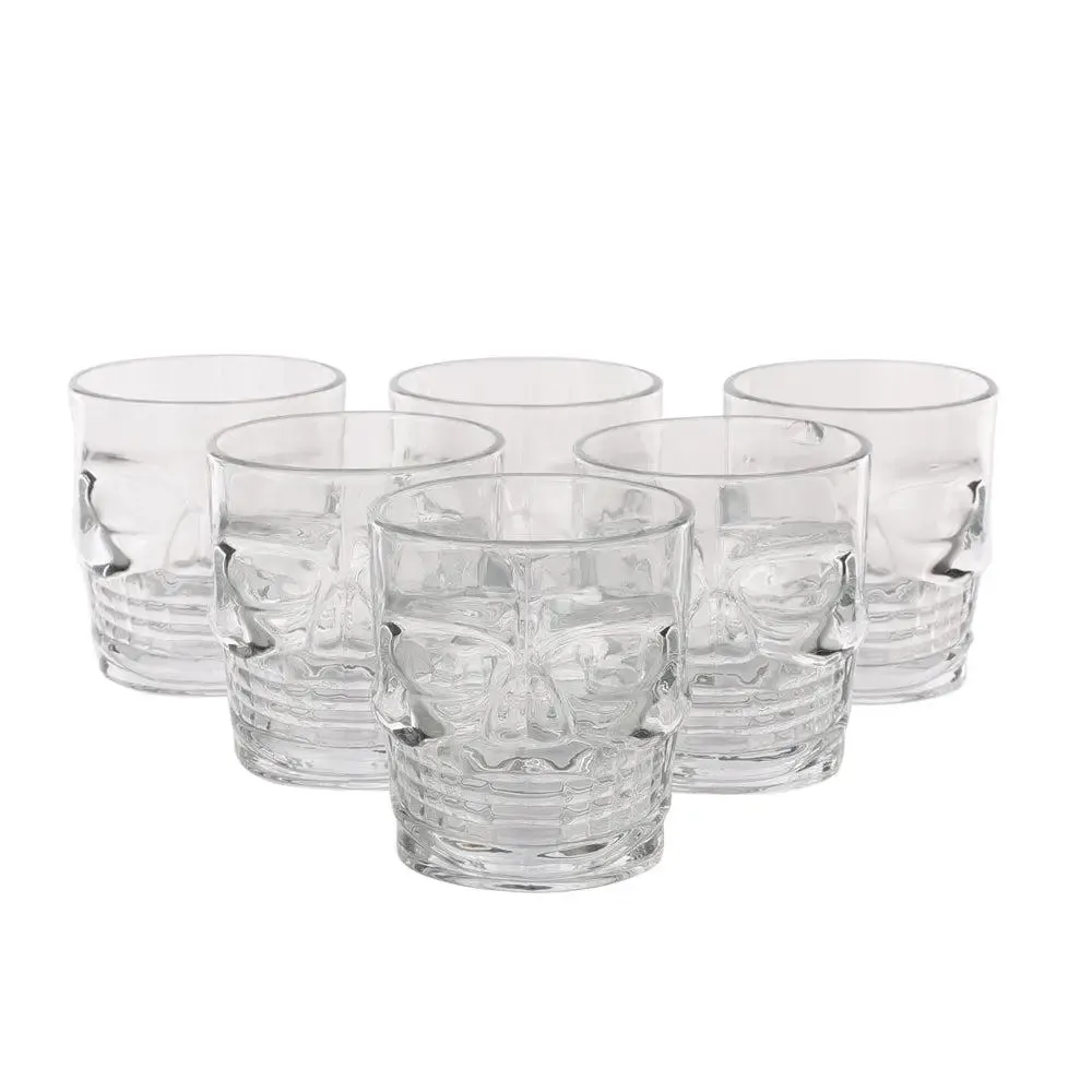 Skull Shape Crafted Whiskey Glasses Set Of 6