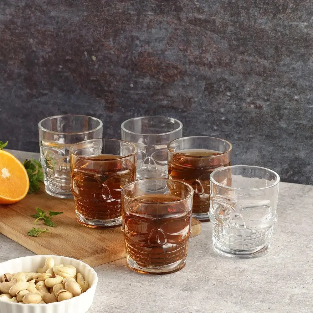 Skull Shape Crafted Whiskey Glasses Set Of 6