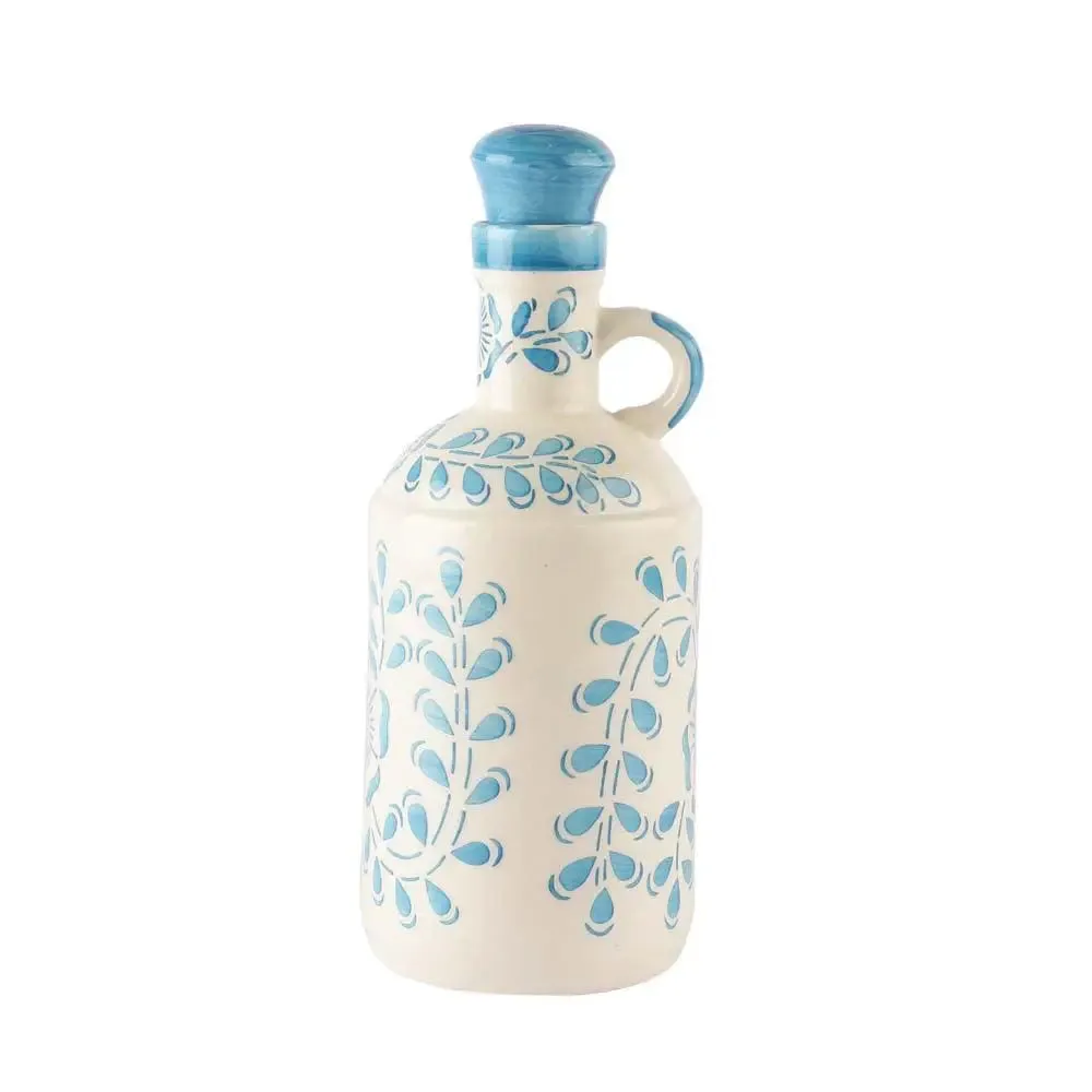 Sky Blue Floral Handpainted Ceramic Oil Dispenser